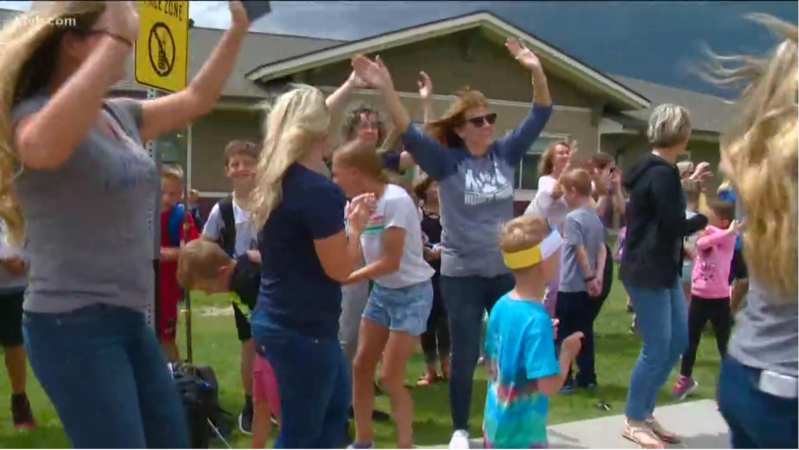 Eagle charter school celebrates start of summer break with dance party